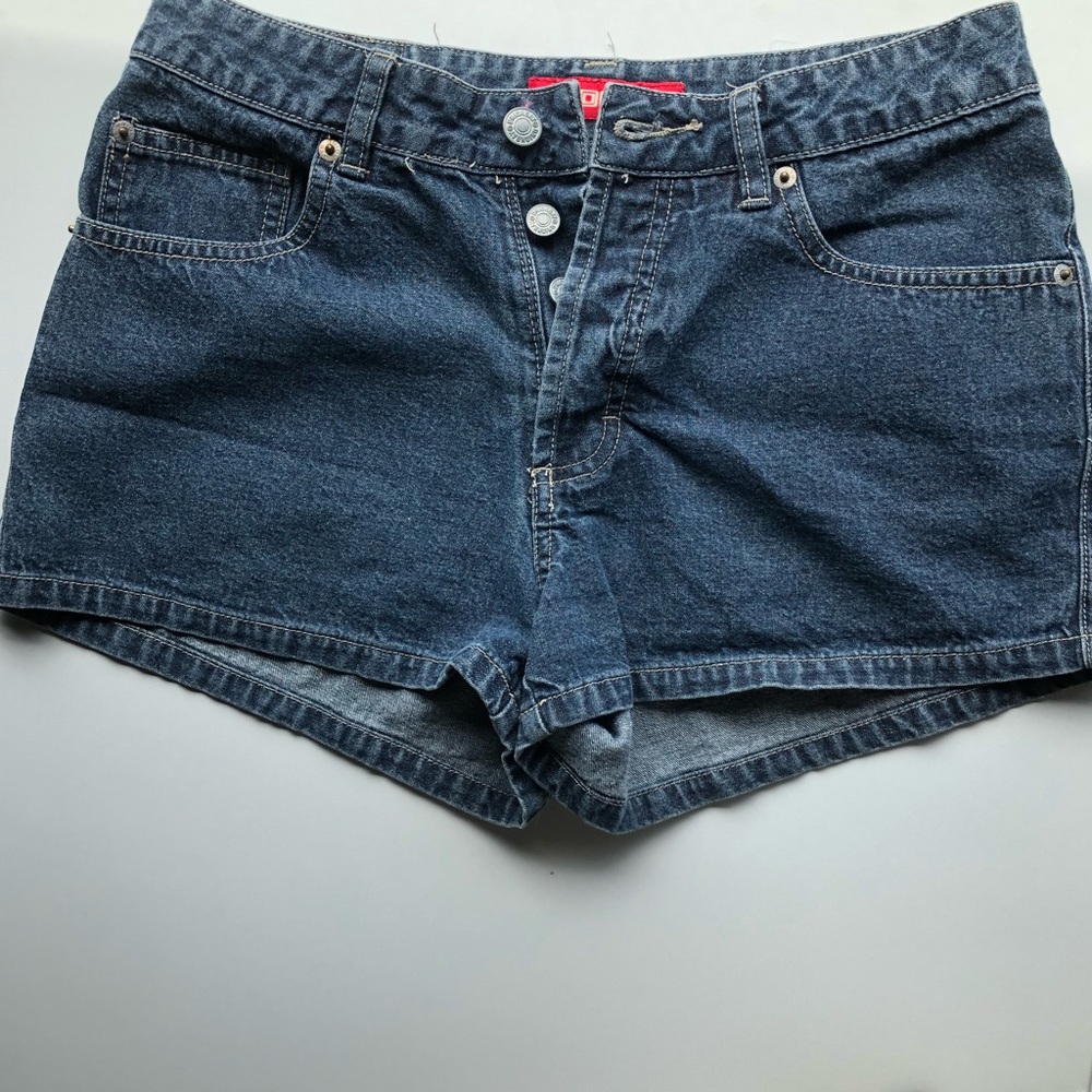 Denim high waisted short-shorts